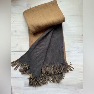 Amanda Blu Dual sided knit scarf with fringe